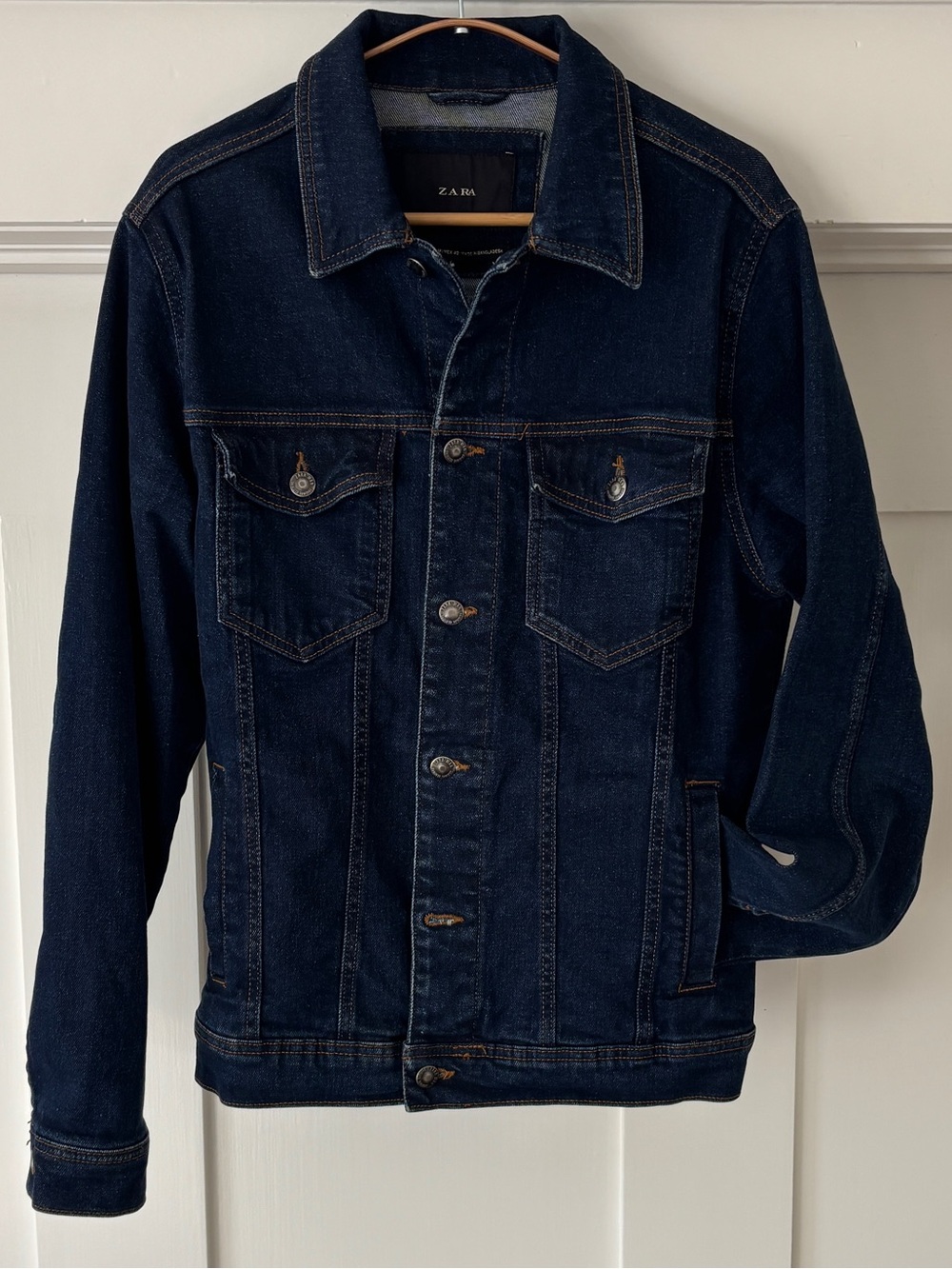 Zara Men's Medium Denim Jacket Classic Jean Jacket - Picture 4 of 16